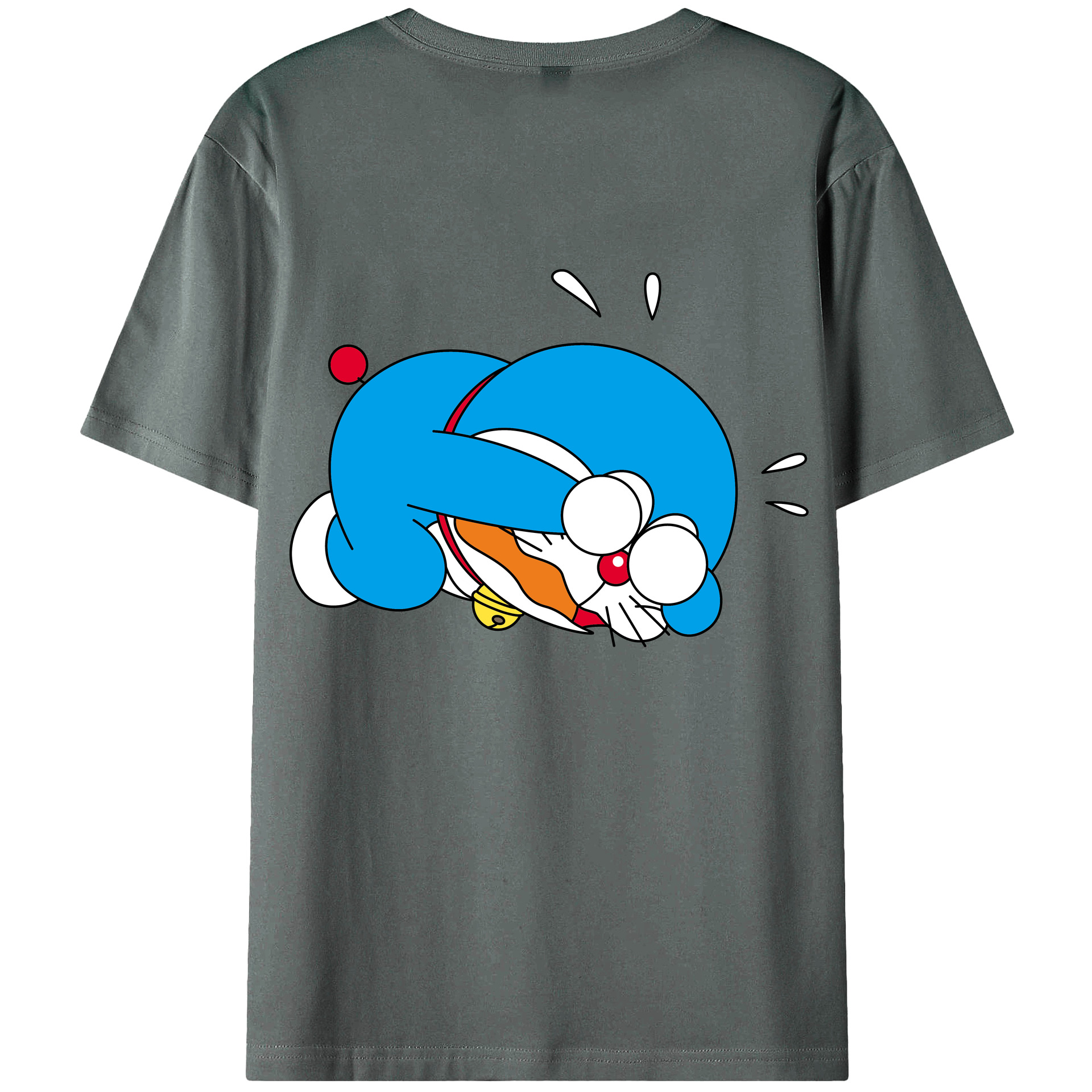 （画像用） ドラえもん Doraemon 綿100％ メンズ半袖Tシャツ（バックプリント） 通気性